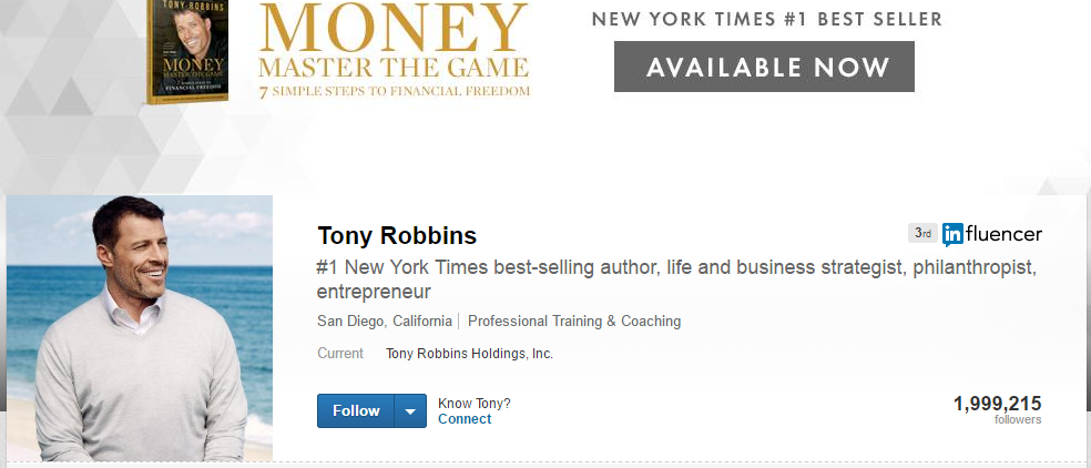 robbins linkedin profile into your personal website